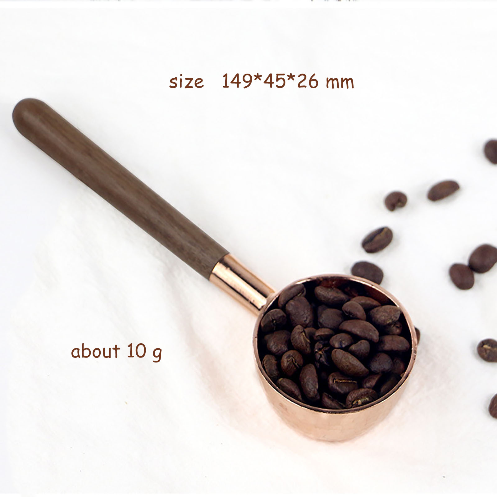 GC Measuring Spoons, Black Walnut And Red Copper Measuring Tablespoon, Wood Handle Coffee Scoop, Multifunction Coffee Measuring Spoon For Coffee Tea Soup. 
