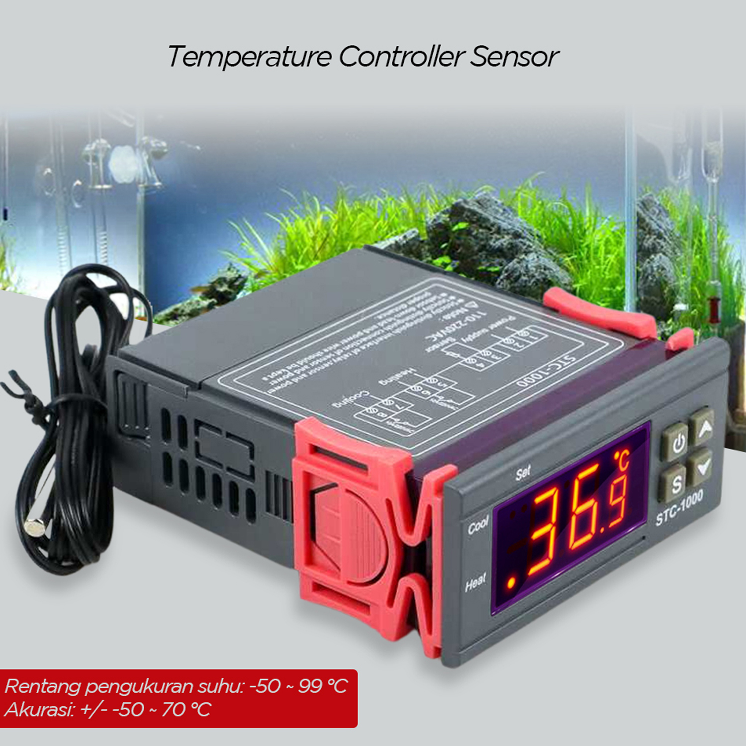 220V STC-1000 Digital LCD Temperature Controller Sensor for Poultry Farm Aquarium Hatching Seafood machine electronic Thermostat Control. 
