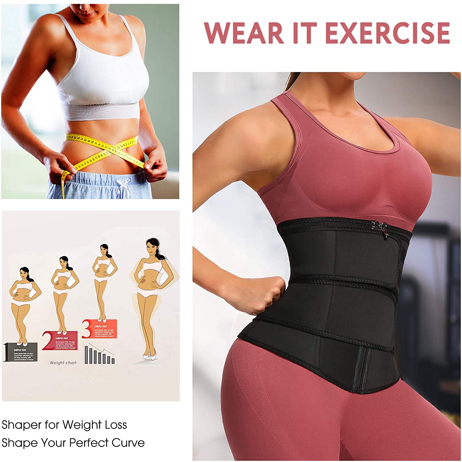 2 Ss 7 Bones Neoprene Waist Trainer Body Shaper. 
