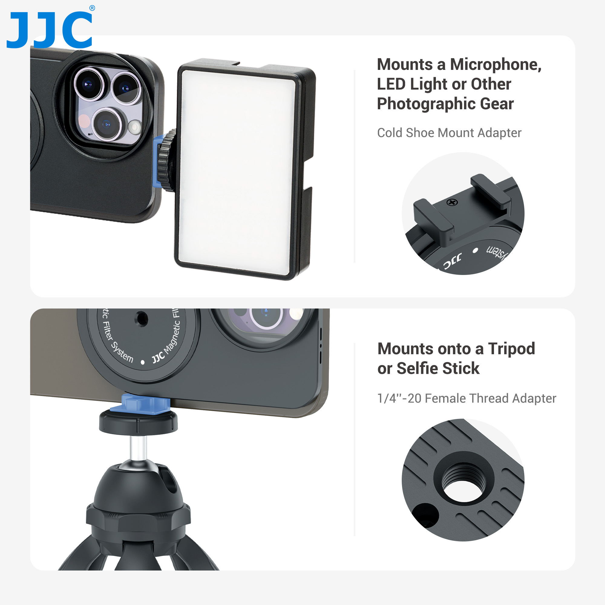 JJC Magnetic Lens Filter Kit for iPhone 15 14 13 Pro/Pro Max MagSafe phone case filter Soft Lens Hood Anti Glass Reflection. 