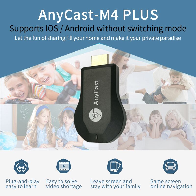 Anycast M4plus Chromecast 2 Mirroring Multiple Para TV Stick Dongle Mini Android Chrome Cast WiFi HDMI-compatible 1080P M4 plus. 