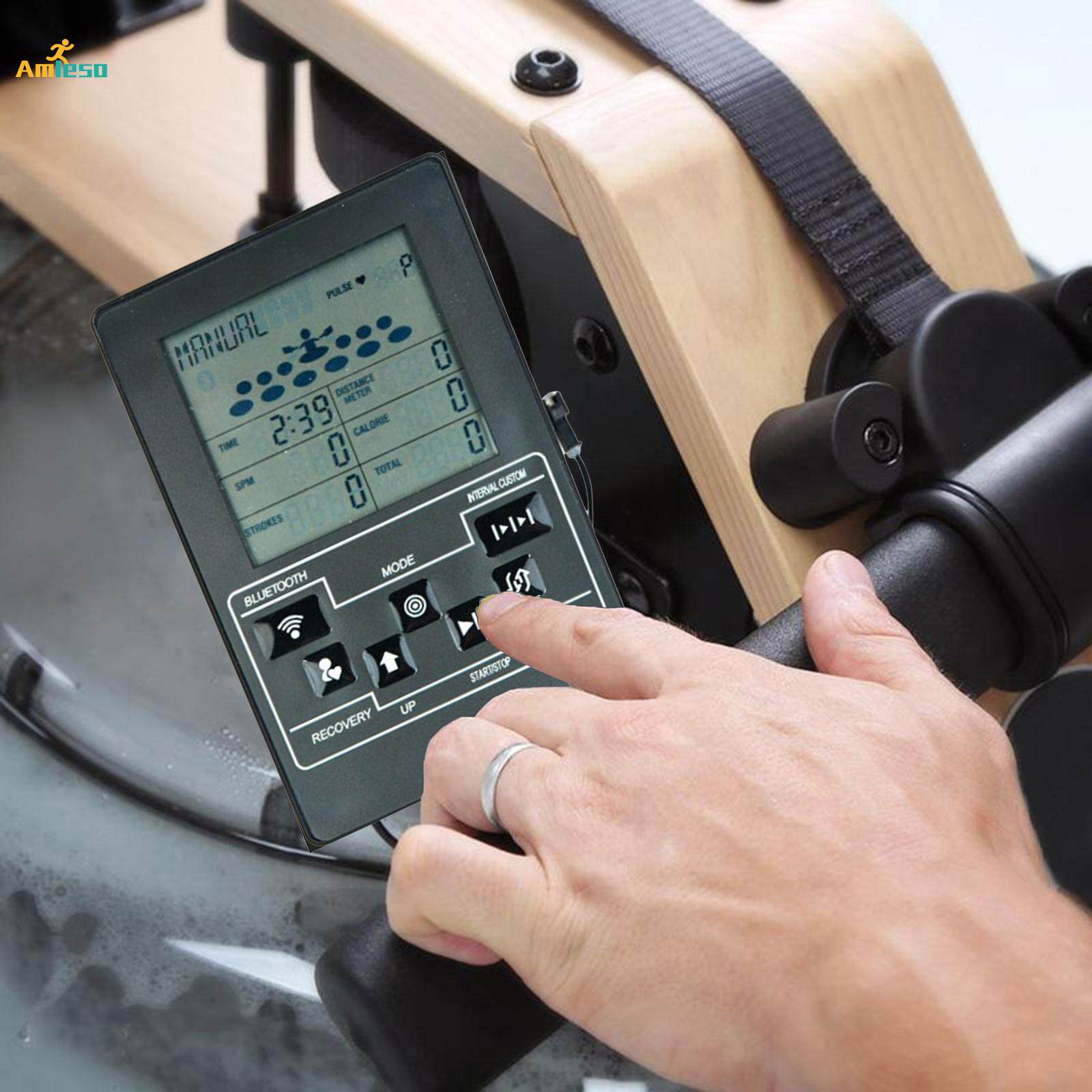 Portable Rowing Machine Counter Digital Time/Distance/Calories Measurement. 