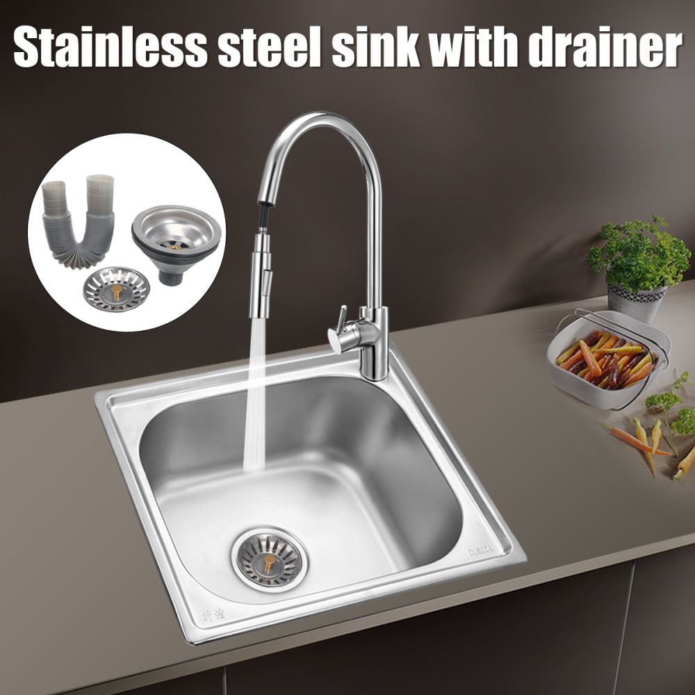 Single Bowl Stainless Steel Kitchen Sink Washing Sink Under Topmount W Drainer Buy Online At Best Prices In Bangladesh Daraz Com Bd