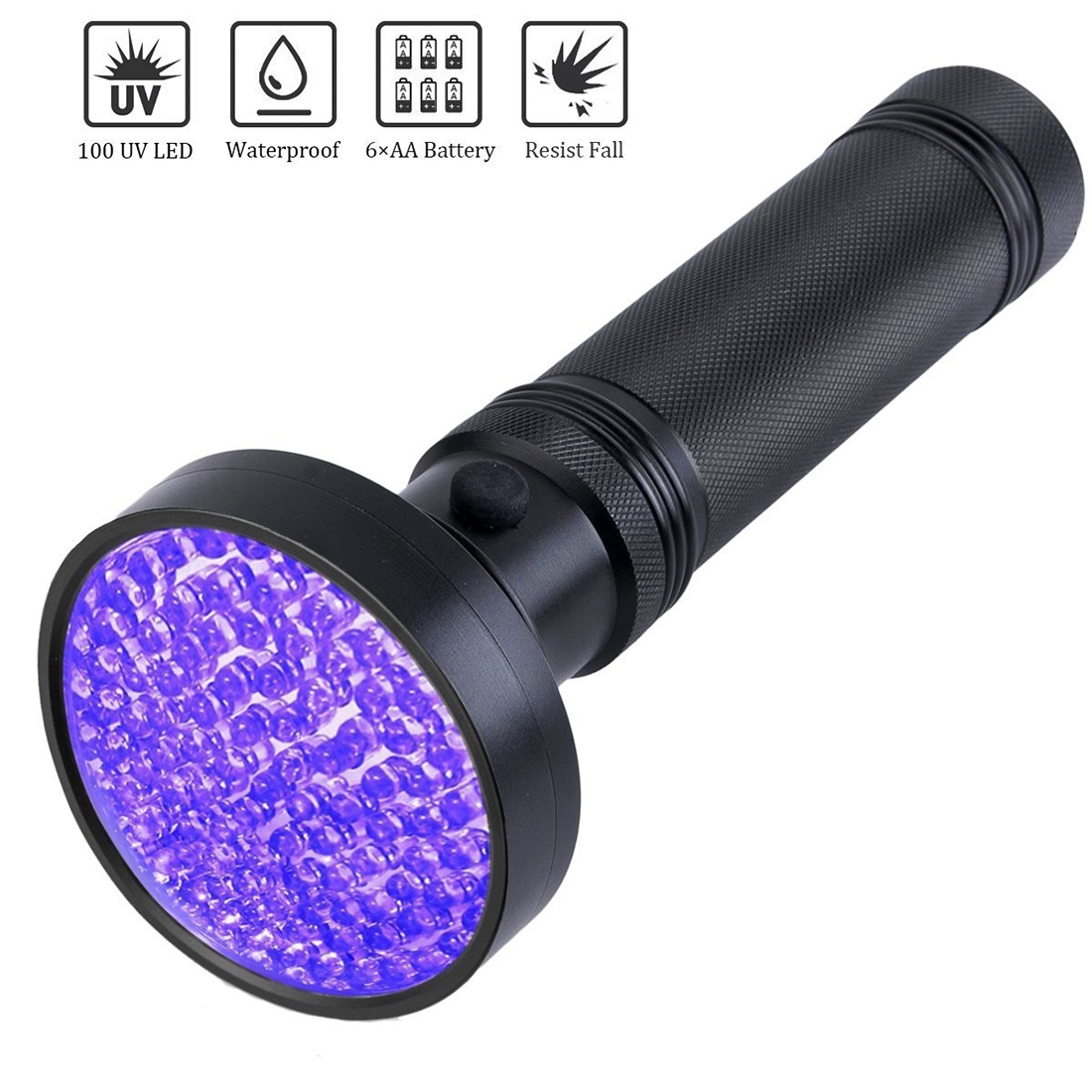 100 LED UV Flashlight Scorpion Detector Fluorescence Detector. 