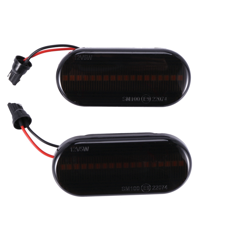 2X Car Dynamic Water Light LED Foliate Turn Signal for Volkswagen Bora Golf 3 4 Passat 3Bg Polo Sb6 Black