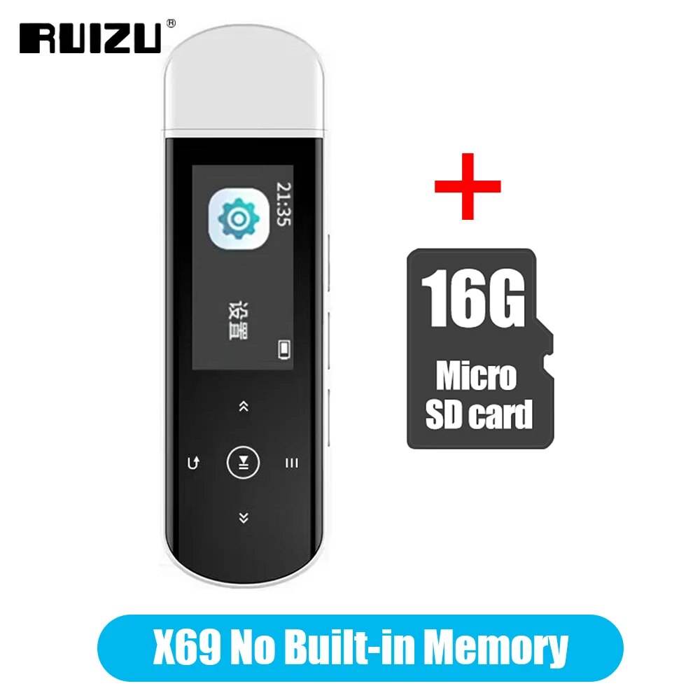 RUIZU X69 USB MP3 Player Bluetooth Lossless Music Player Mini Sport Clip Walkman Pedometer Support FM Recorder E-book TF SD Card. 