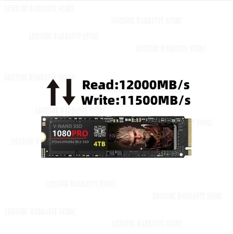 1080pro SSD 8tb NVMe M2 SSD 1TB 2TB 4TB M2 SSD PCIe 4.0x4 M.2 2280 Hard Disk Solid State Drive for Laptop PS5 Desktop 12000mbps. 
