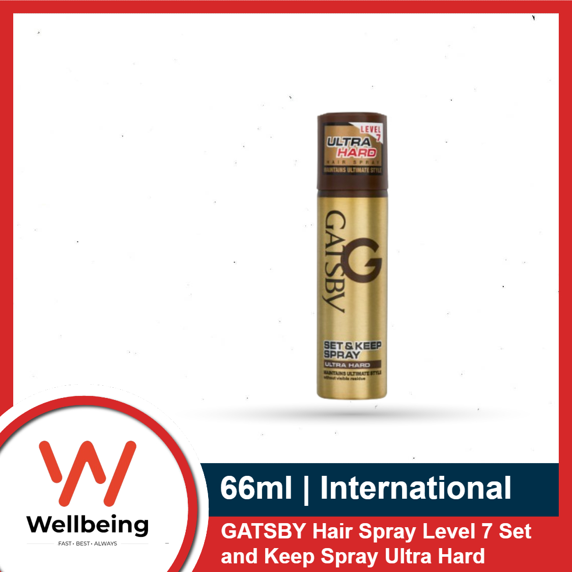 GATSBY Hair Spray Level 7 Set and Keep Spray Ultra Hard 66ml