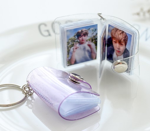Small Photo Album 2 Inch Mini Photo Sticker Collect Book 16 Pockets Photo Holds Card Holder Portable Keychain Bag Pendant Gift