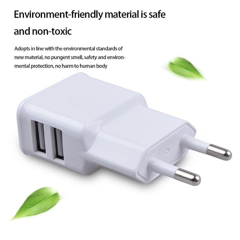 【happy one】USB Wall Charger 5V/2A  Dual USB Cube Power Adapter Plug Charging Block Replacement for Most Mobile. 
