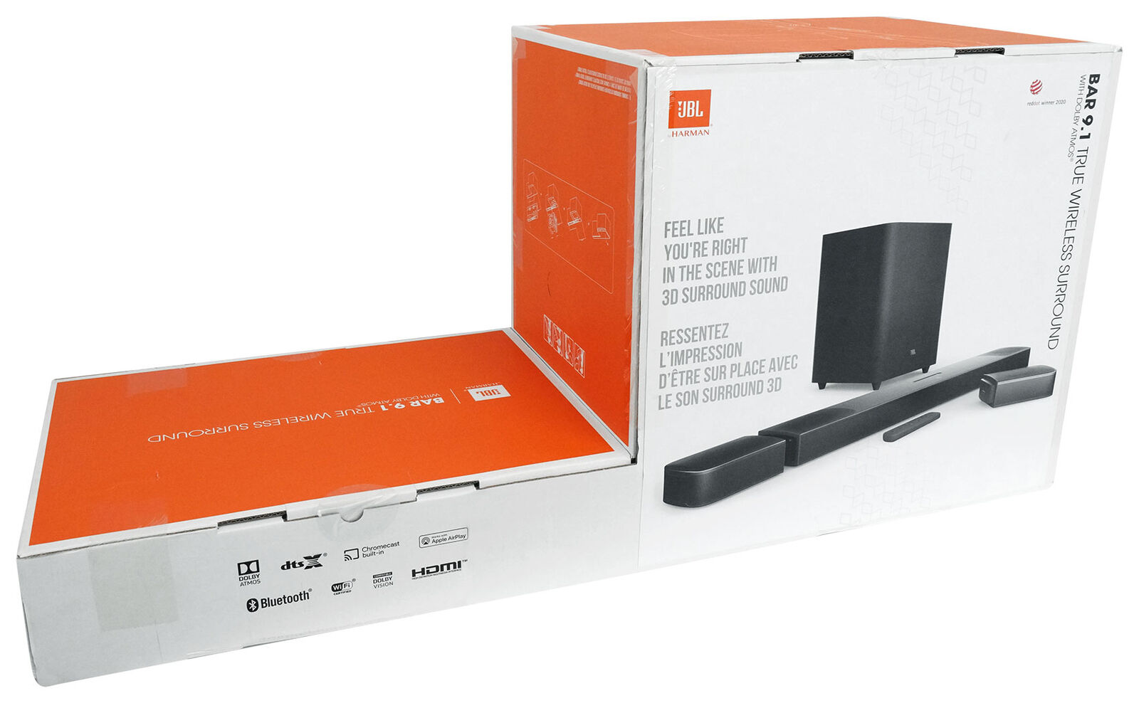JBL BAR 9.1 Channel True Wireless Surround Soundbar with Dolby Atmos. 