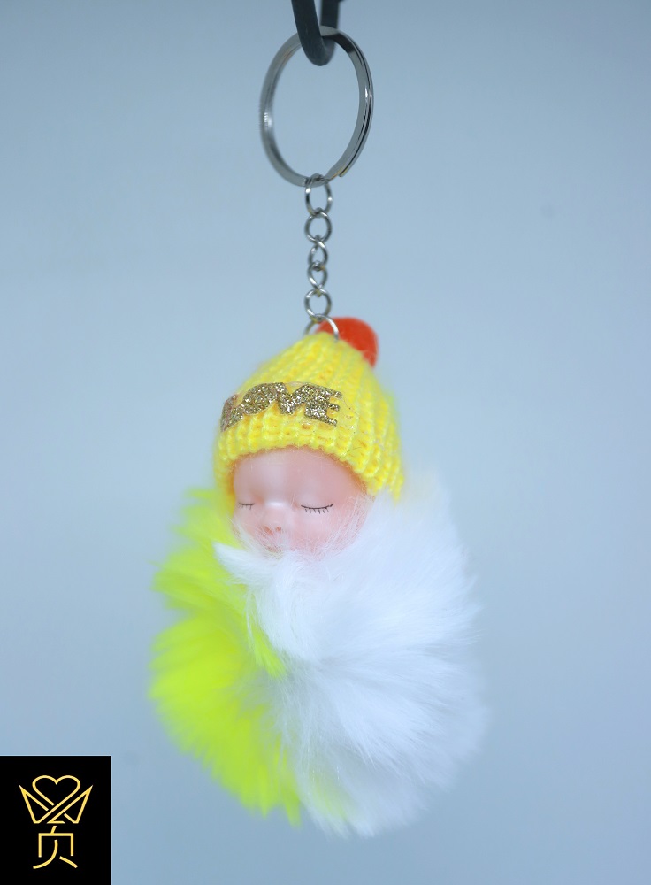 Sleeping Baby Doll Keychain Bag Key Colour full Rings Car Key Pendant Cartoon Pendant Ornaments Gifts - 1 psc -  Key Ring -  As Same As Picture. 