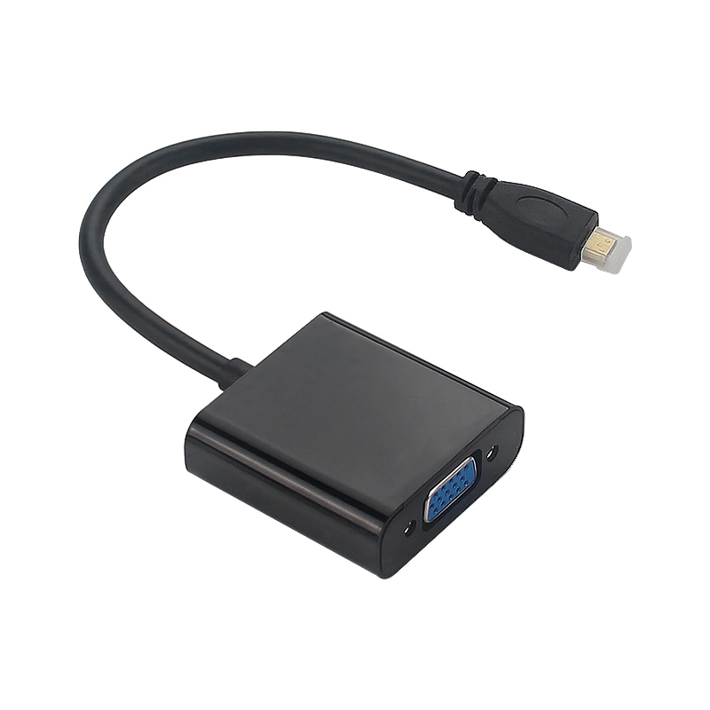 Micro- to VGA Adapter Cable 1080P Video Converter with Audio Jack USB Power Cable for Camera 4. 