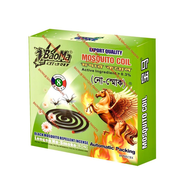 BaoMa No-Smoke Mosquito Coil 10pcs Packet - Combo of 4 Packet. 