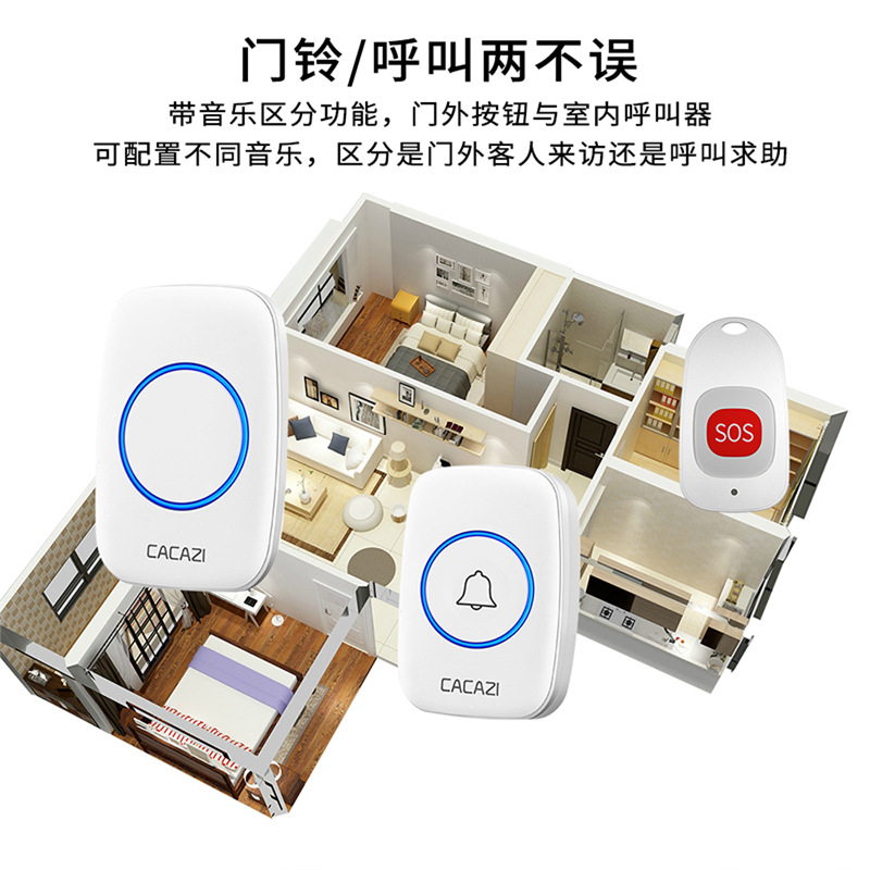 Elderly Beeper Home Wireless Remote Control Remote Help Doorbell Patient Emergency Call Bell Device. 