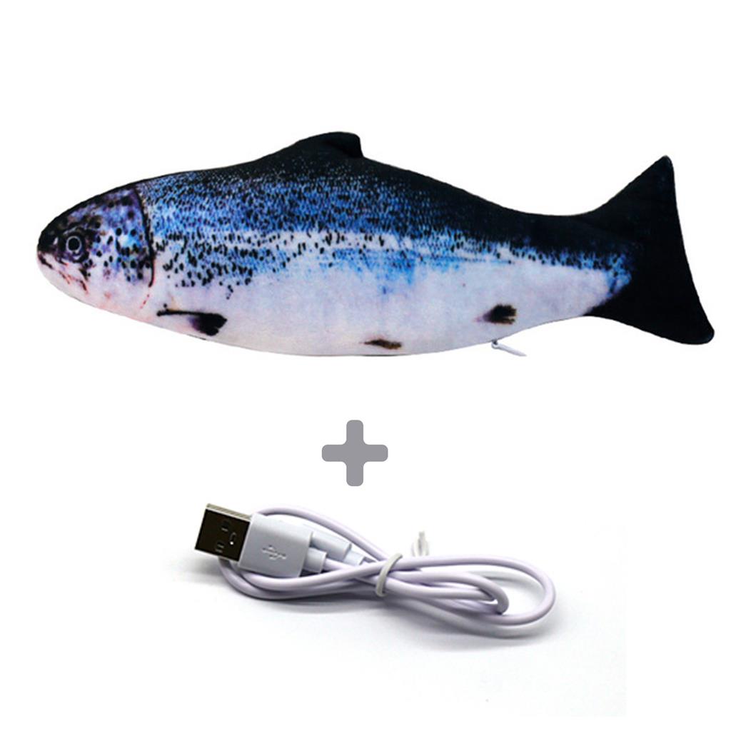 Electric Moving Cat Kicker Fish Toy Realistic Flopping Fish Wiggle Fish Catnip Toys Motion Kitten. 