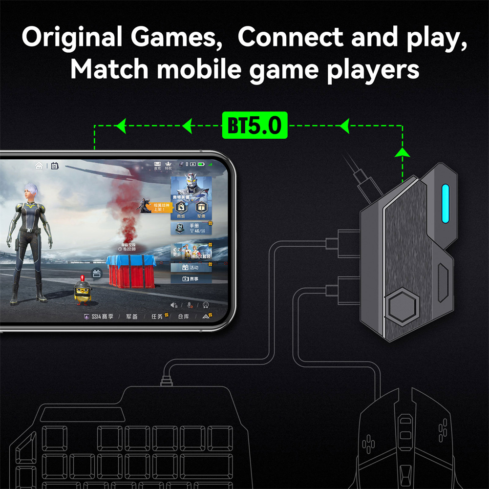 Keyword Mouse Adapter Plug Play Game Consoles Phones Accessories Keyboard Mouse Converter Compatible For Android IOS System. 