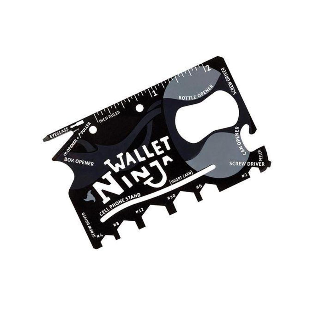 Wallet Ninja 18-In-1Tool Steel Pocket Screwdriver Bottle Opener Gadget