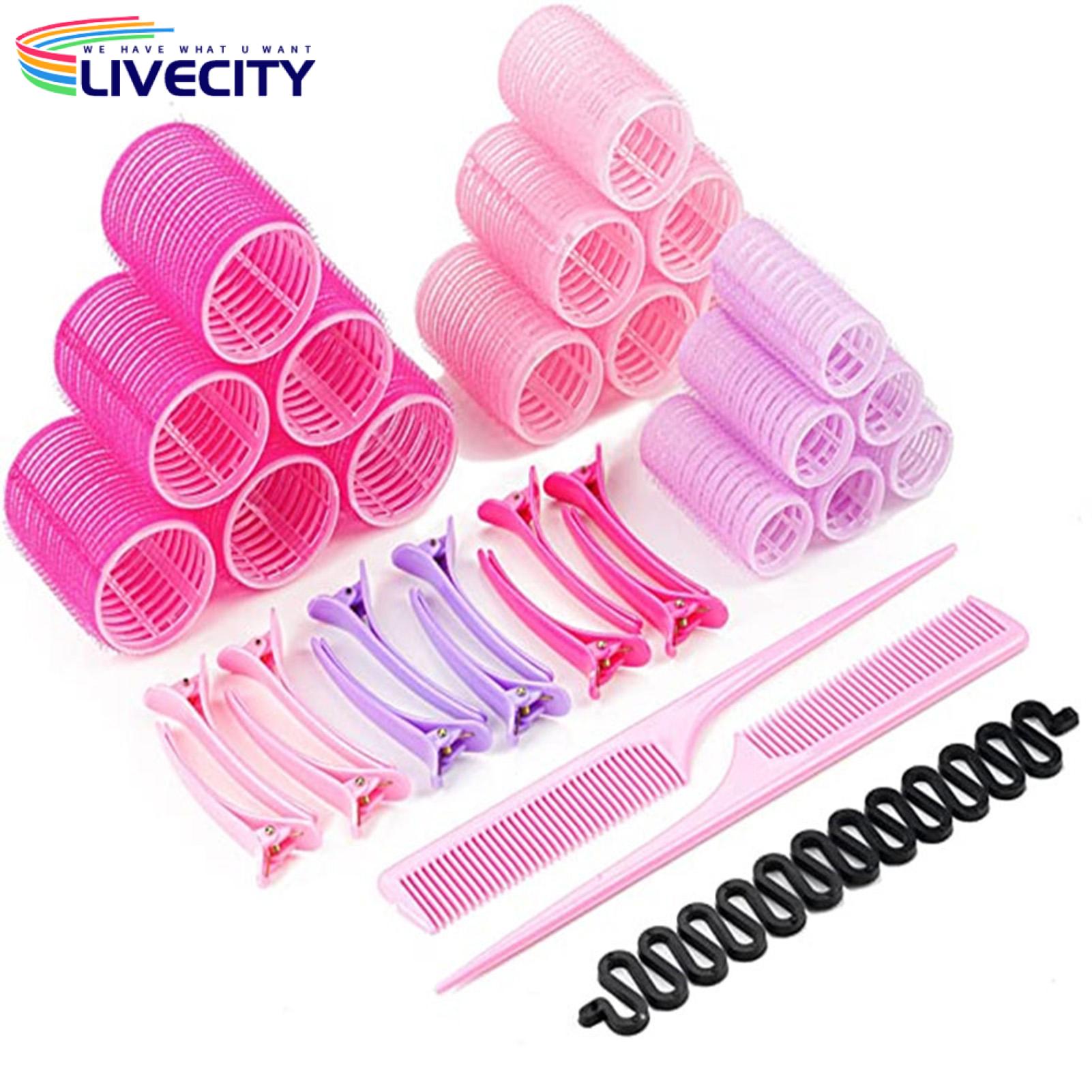 Hairdressing Curler with Clips Combs Short Long Hair Roller