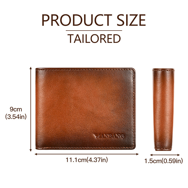 2023 ew en's Wallet ead Layer Leather Anti theft Card Swipe FI Leather Wallet Foreign rade. 