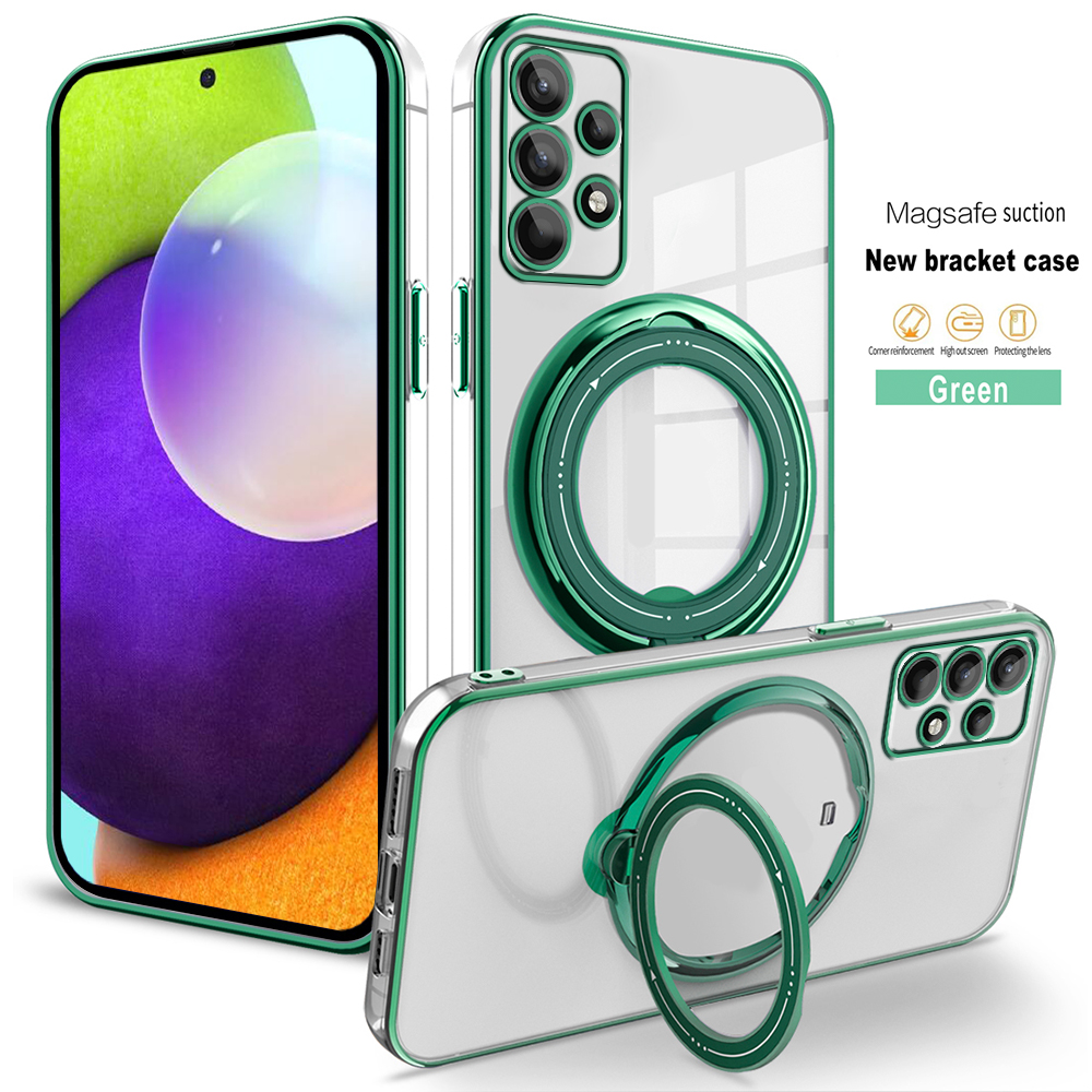 Relaxtoo For Samsung Galaxy A52 5G 4G and Samsung Galaxy A52s 5G Magsafe Magnetism Plating Bracket Back Cover For SamsungA52 GalaxyA52 SamsungA52s GalaxyA52s Portability Ring Stand Impact Resistant Case. 