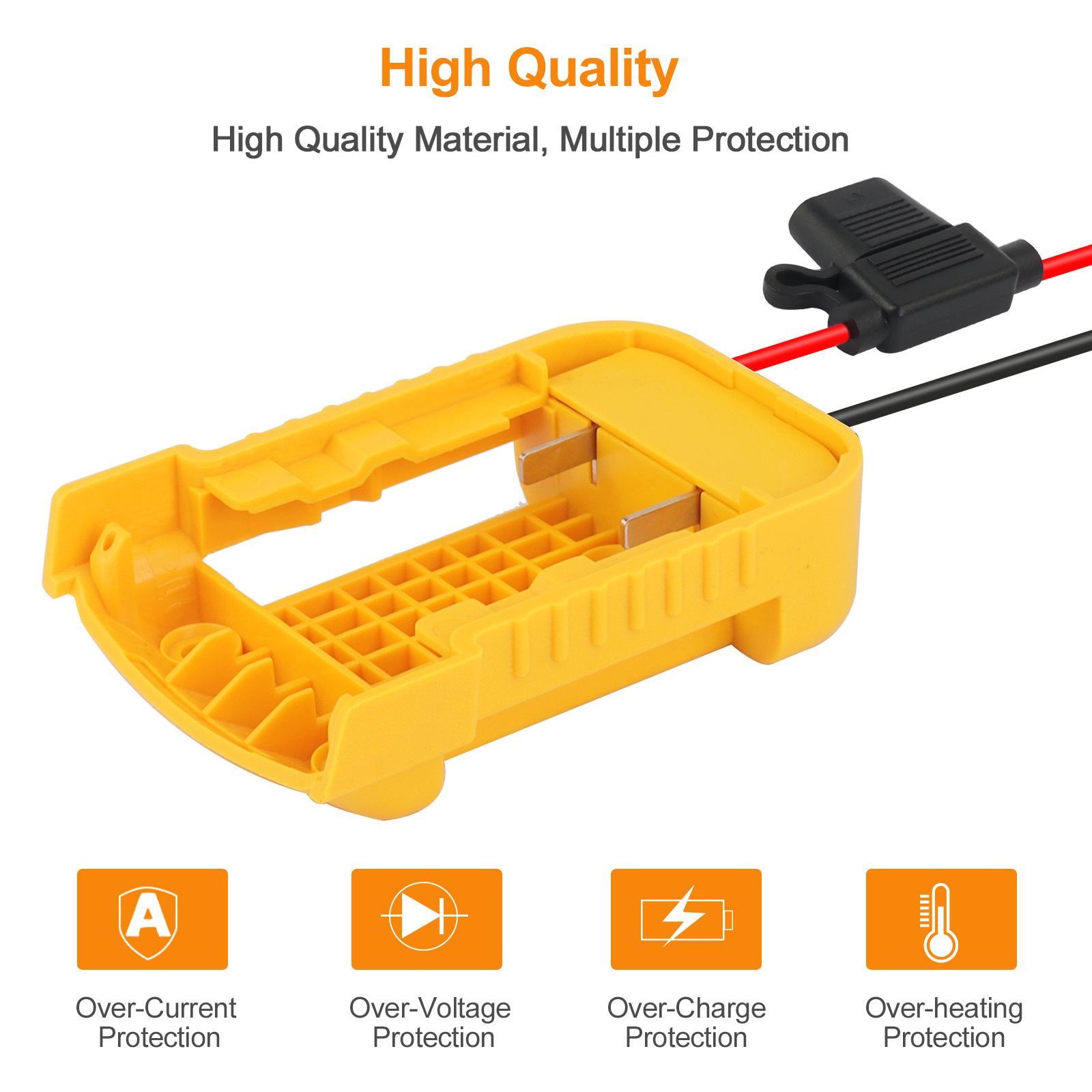 DIY Battery adapter for Dewalt 18V 20V 54V 60V battery to dock power for toys Bult-in switch and fuse