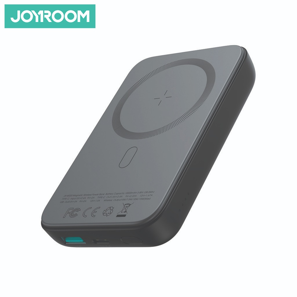 JOYROOM JR-W020 Mini Power Bank 10000mAh 1 Input 3 Output with Magnetic Wireless MagSafe 20W PD Fast Charging. 