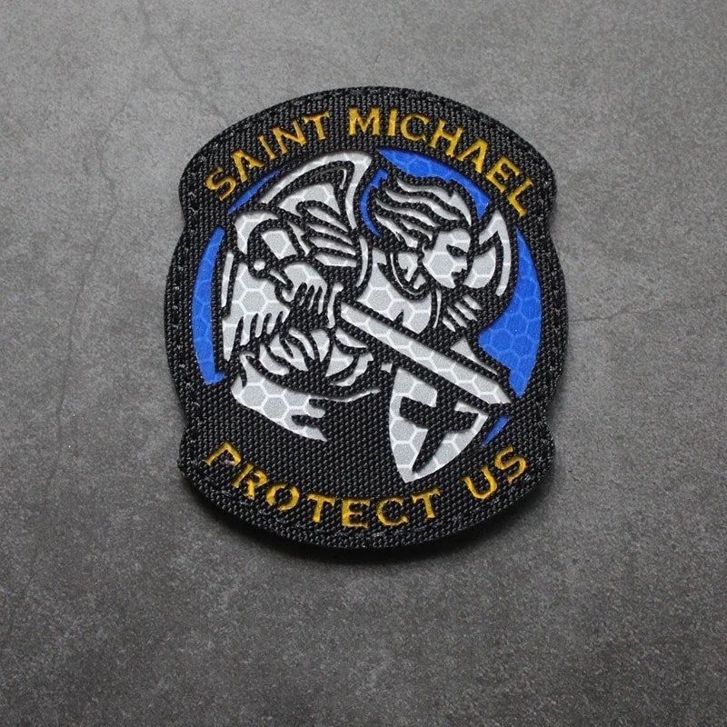 Michael St. Michael Morale Badge Archangel Reflective Hook and Loop Patch Saint Michael Protect Us Tactical Backpack Stickers. 