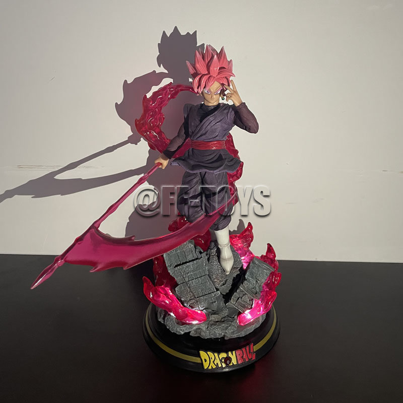 28CM Dragon Ball Z Zamasu Figure Black Goku PVC Action Figures GK Statue with Light Base Collection Model Toys for Children Gift. 