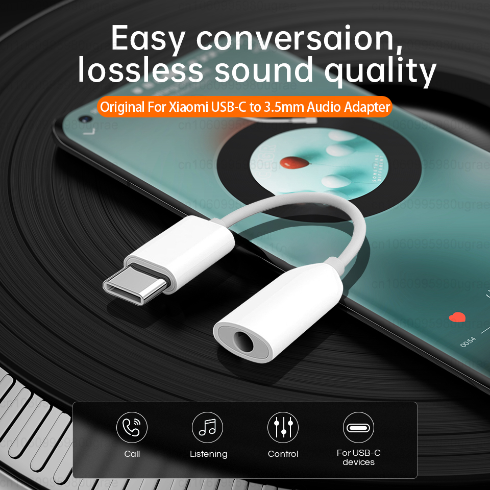 Xiaomi Original Usb Type C To 3.5mm Headphone Jack Converter For Mi 14 13T Poco X6 Pro Redmi Turbo 3 K60 3.5MM Aux Audio Adapter. 