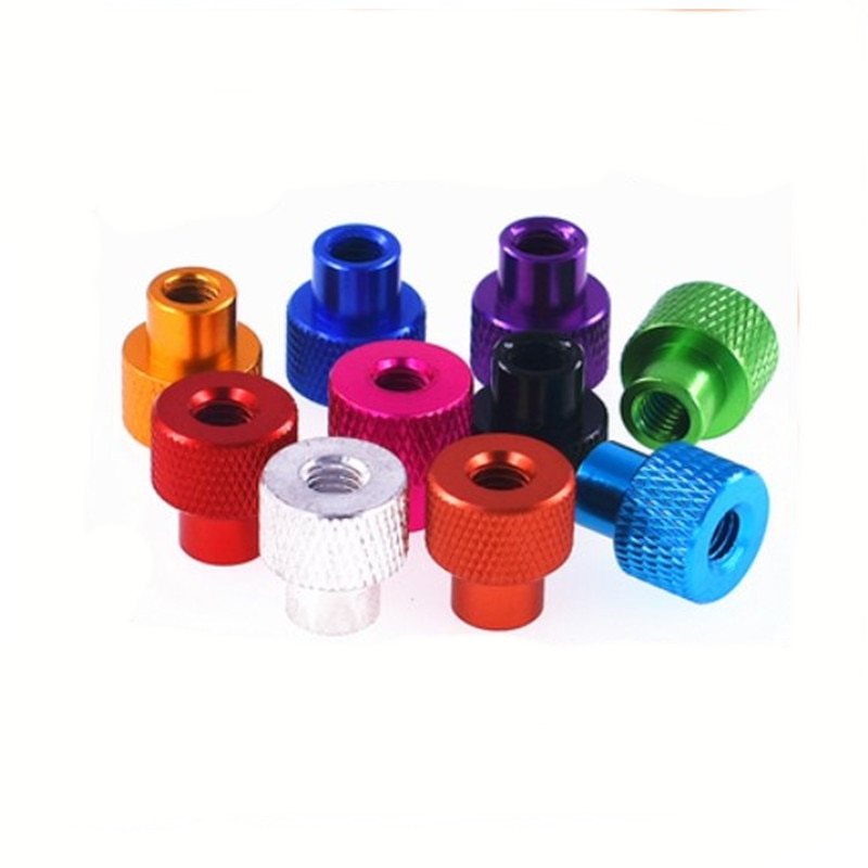 5pcs/lot M3 M4 m5 m6 m8 colourful aluminum  Frame Hand Tighten Flange Nut step knurled thumb nut. 