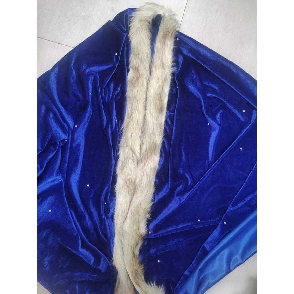 Latest design blue color indian fashionable Velvet Shawl for Women.