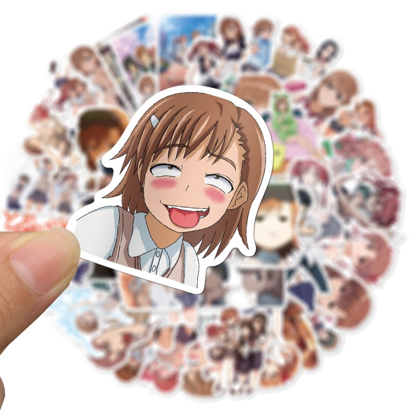 【happy one】Toaru no Railgun Anime Sticker Cute Girl Decals for Kid Phone Pack Skateboard Luggage Waterproof Stickers. 