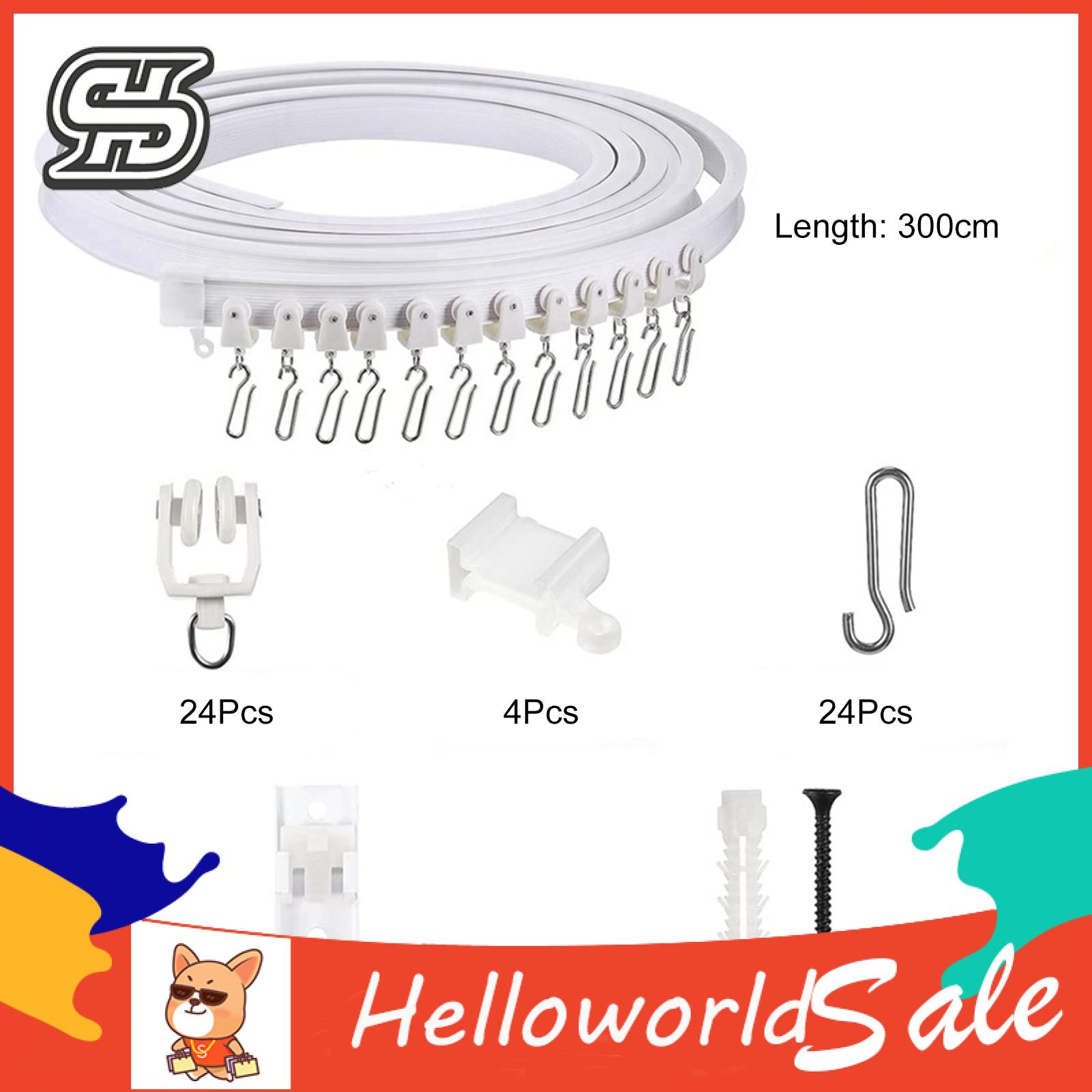 Hospital Bed Partition Curtain Track Flexible Ceiling Curtain Track System for Easy Room Divider Installation 1/3/5m Lengths Smooth Sliding Ideal for Rvs Bay Windows Complete Kit Included Bendable
