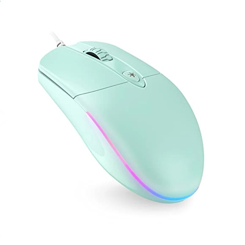 Jelly Comb Wired USB Mouse RGB Backlit Gaming Mice for PC Computer Laptop Windows Desktop1600 DPI Red Black White. 