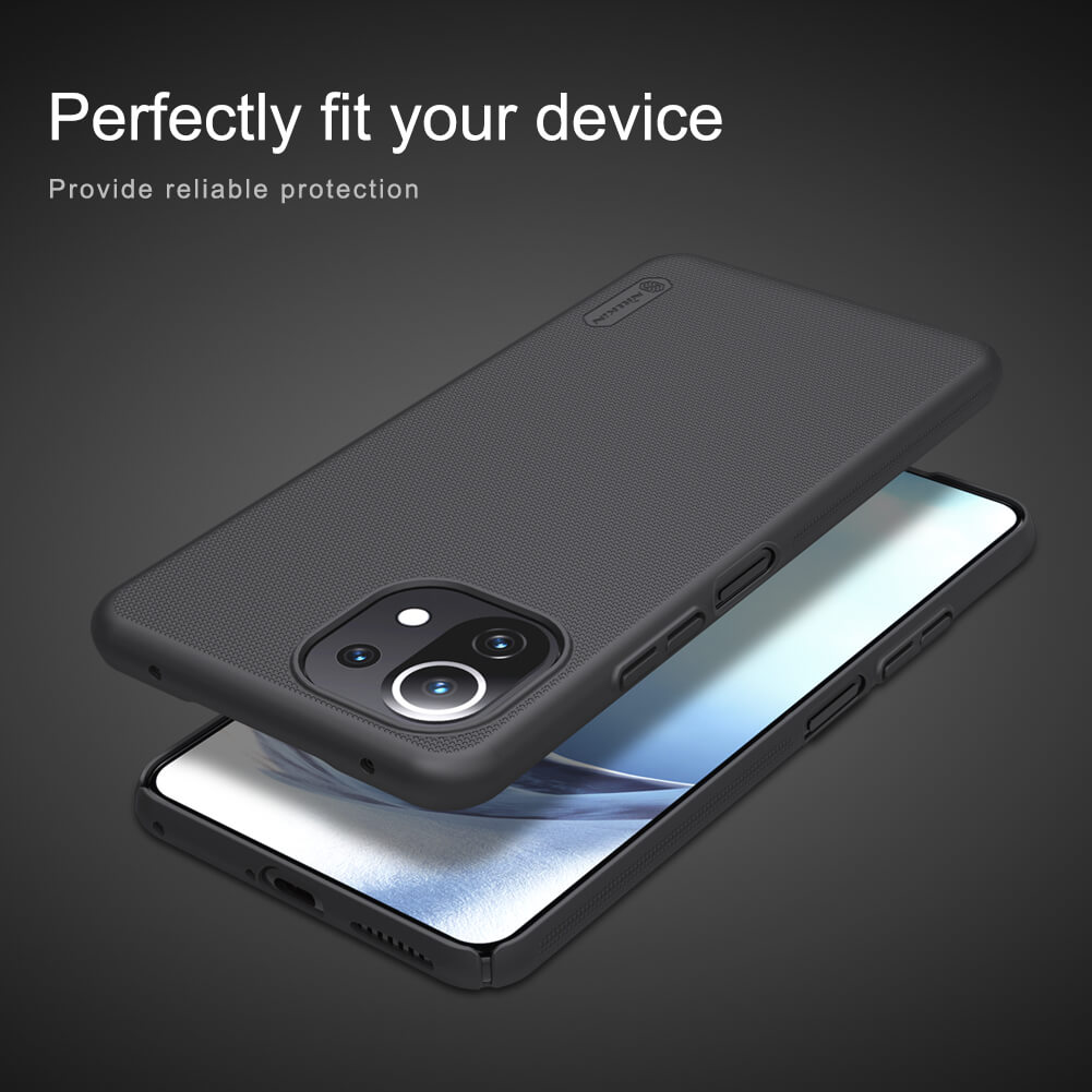 Nillkin { Mi 11 Lite } Super Frosted Shield Matte cover case for Xiaomi Mi11 Lite (Mi 11 Lite), Mi11 Lite 5G NE Smart Phone Back Cover Case - Black. 