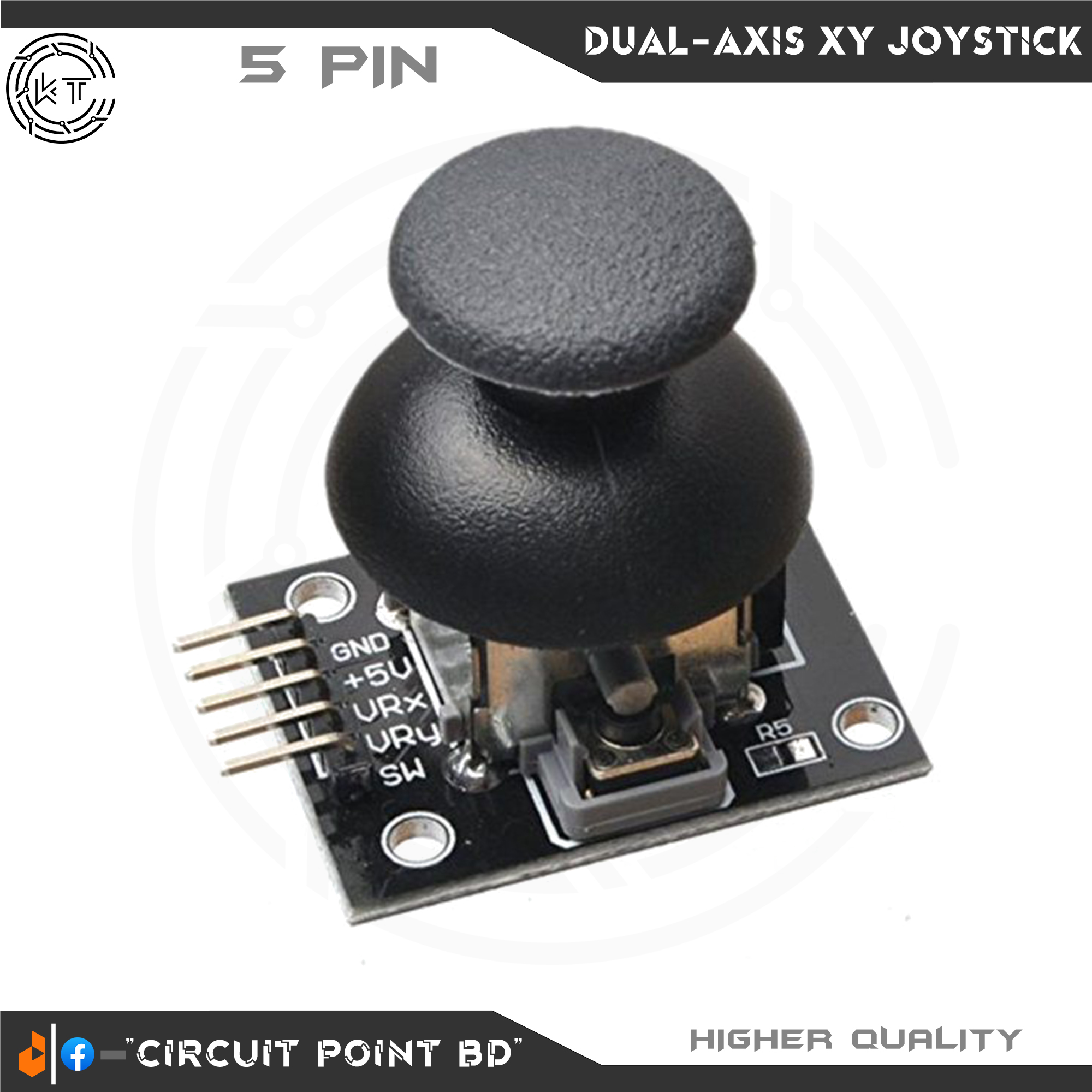 Dual Axis XY Joystick Breakout Module 5 Pin DC 5V Ps2. KY-023 Joystick Control Lever Sensor For Arduino/ESP/Raspberry Pi or DIY Electronics Project.