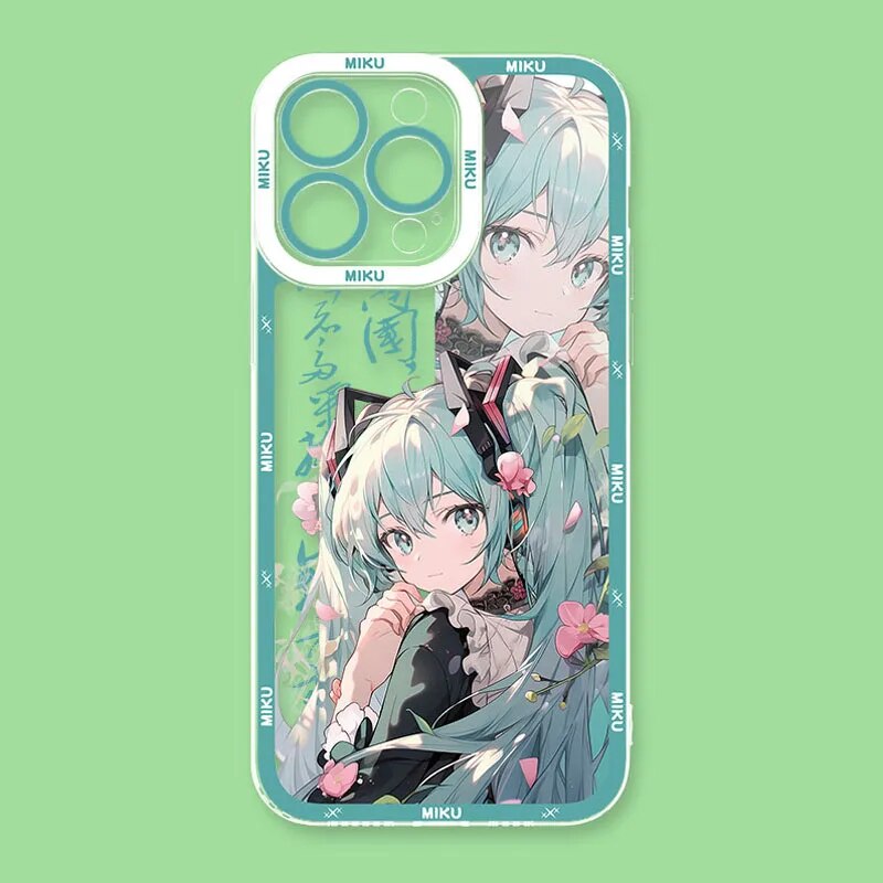 Kawaii H-Hatsune Miku Phone Case for Samsung Galaxy S24 Ultra S23 S22 S21 Plus S20 FE S10 Note 20 10 Pro A14 A34 A54 Soft Cover. 