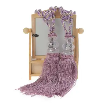1 Pair Crystal Tassel Beaded Tie Tiebacks Home Windows Curtain Tie