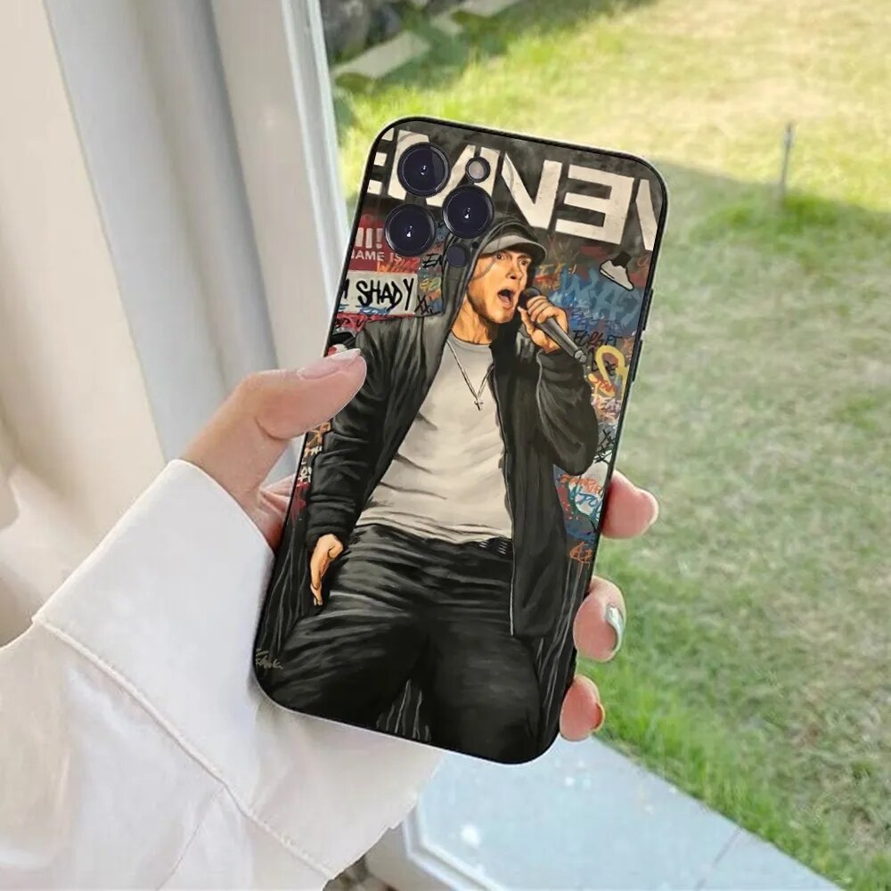 Hop Rapper Eminem rap Phone Case For iPhone 15 6 7 8 Plus 11 12 13 14 Pro SE 2020 MAX Mini X XS XR Back Funda Cover. 