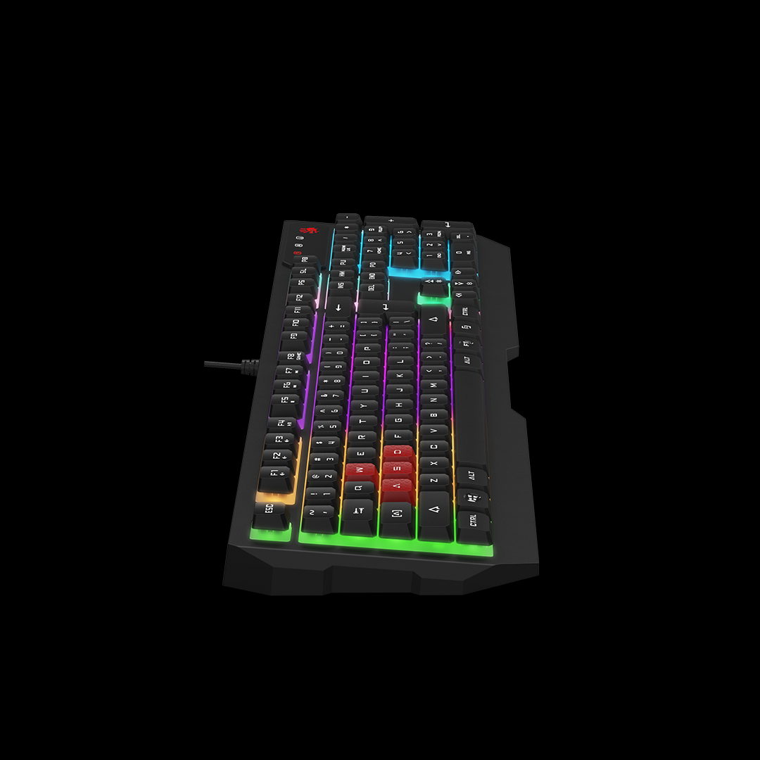 A4TECH Bloody B135N Backlit Wired Black GRADE NEON Effects Illuminate RGB Gaming Keyboard. 