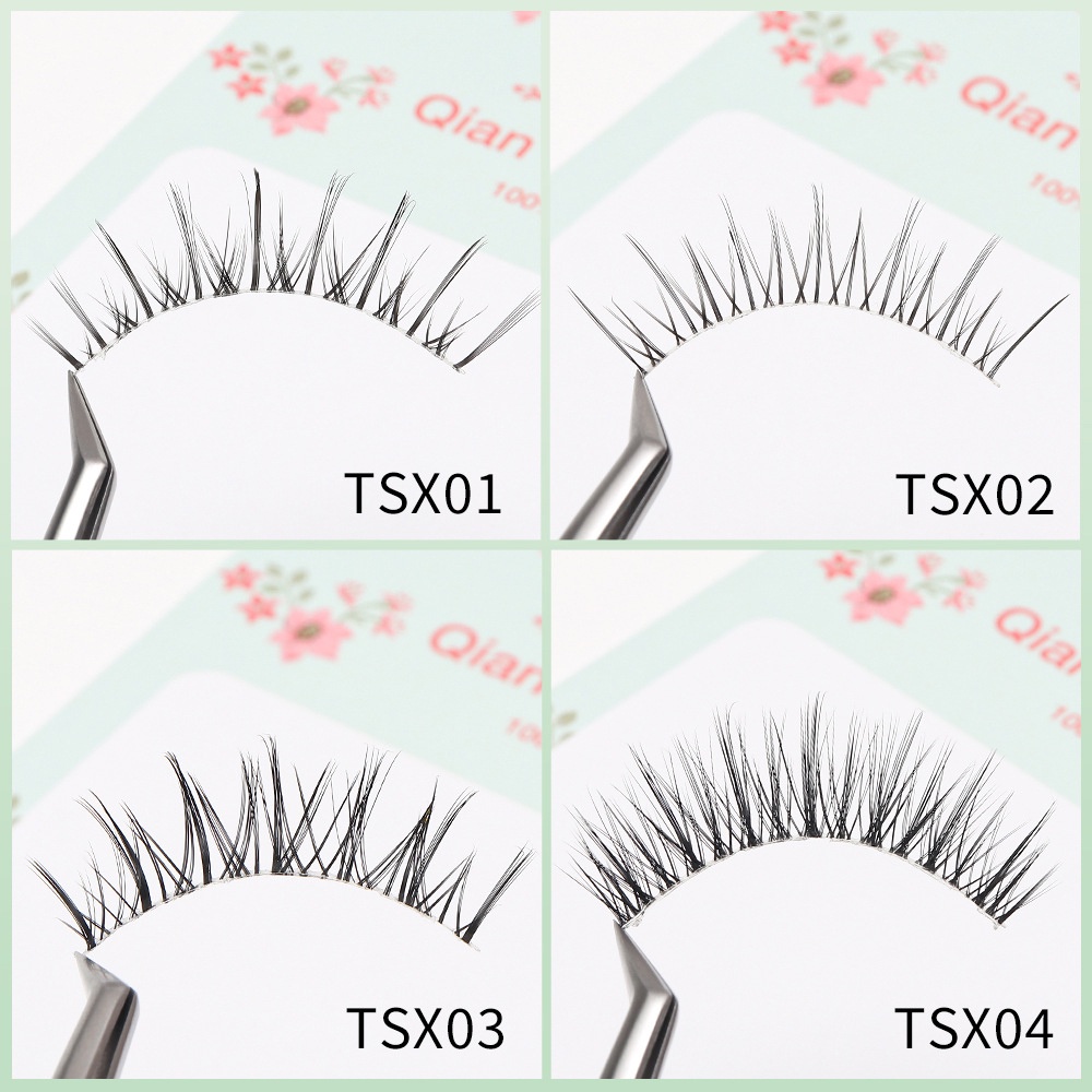 Ladies Beautify Eye Lashes Sticker Strip 5 Pairs 3D Black False Eyelashes Soft And Slender False Eyelash Set. 