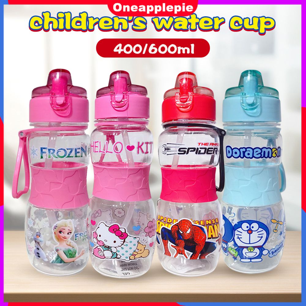 600ml Cartoon Water Bottle Kids With Straw And Handle Baby Water Bottle ,Children's Water Bottle,school Water Bottle Spiderman Tumbler Tumbler With Straw For Kids
