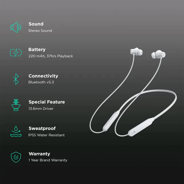 CMF by Nothing Neckband Pro Wireless Neckband Earphone with Active Noise Cancellation IP55 Water Resistant BT 5.3 Ultra Bass Bluetooth Earphones. 