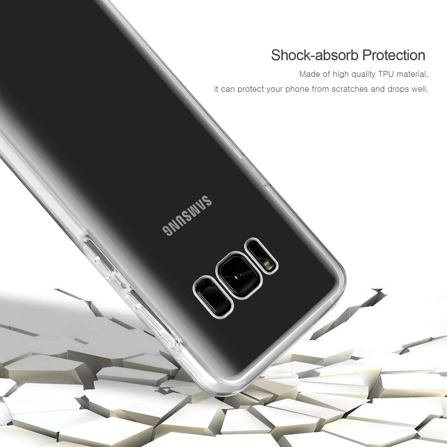 For Samsung Galaxy S8 Plus 360 degree full body protection crystal clear hard pc back cover & soft TPU silicone front case. 