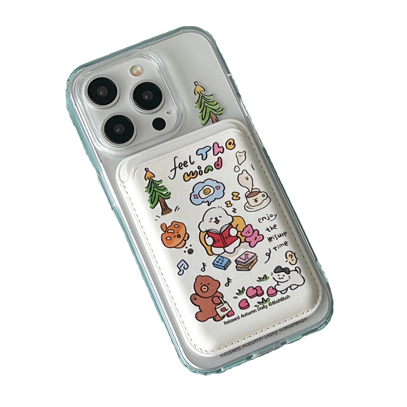 Korea Cute Graffiti Accessories Magnetic For Magsafe Wireless Charge Case For iPhone 15 14 13 12 11 Pro XS Max X XR 8 Plus Cover. 