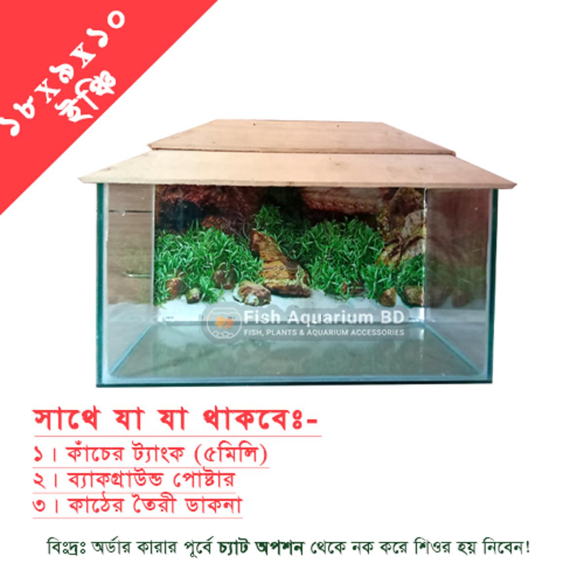 Deshi Aquarium For Fish (Size 18x9x10 Inches)