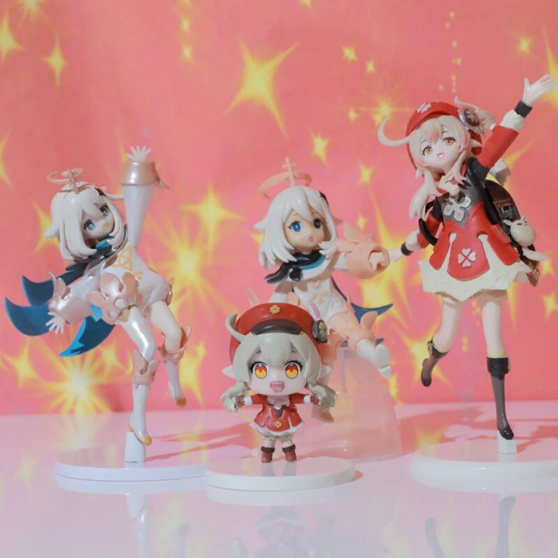 6-16cm Anime Genshin Impact Action Figure PVC Toy Paimon Figure Sitting Position Collectible Model Doll