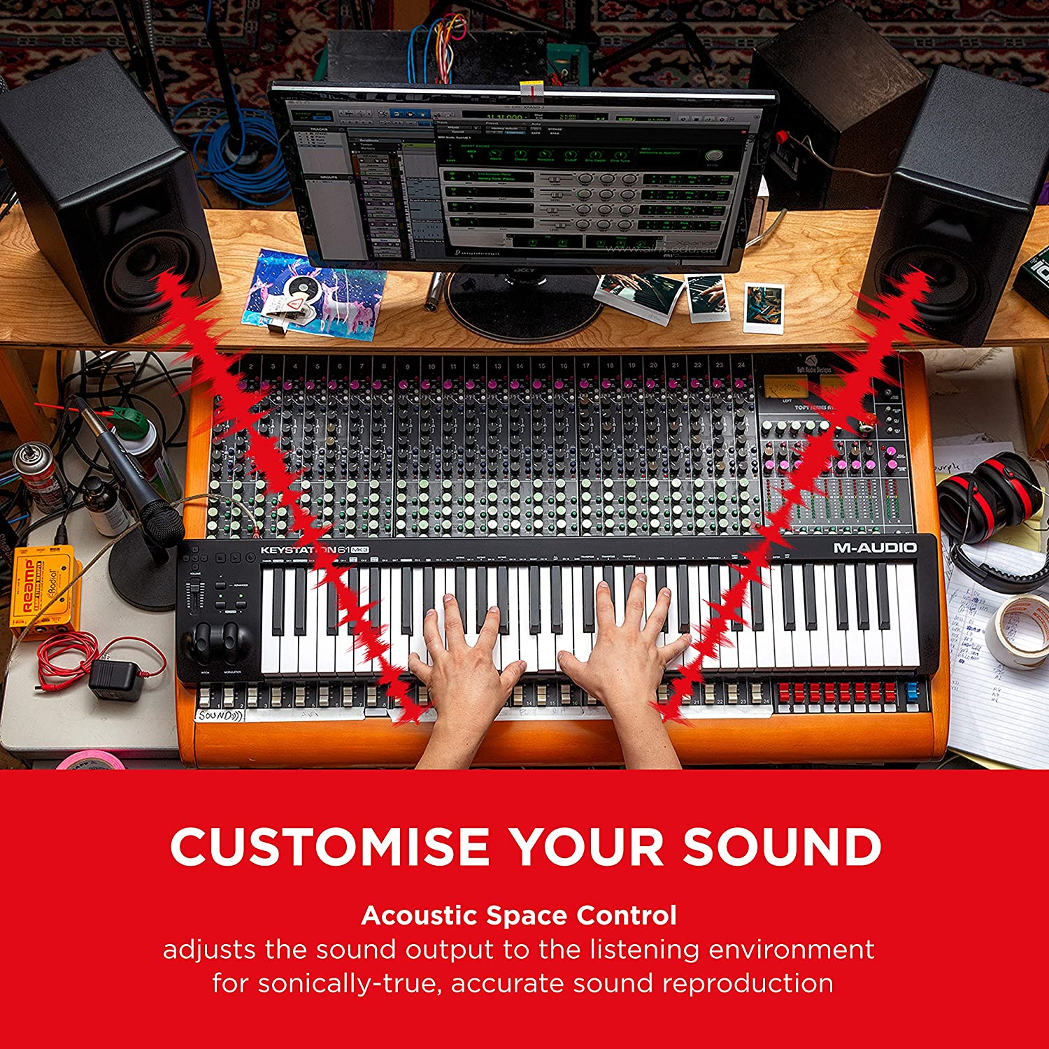 M-Audio BX5 D3 | Compact 2-Way 5" Active Studio Monitor Speaker for Music Production,1 piece. 