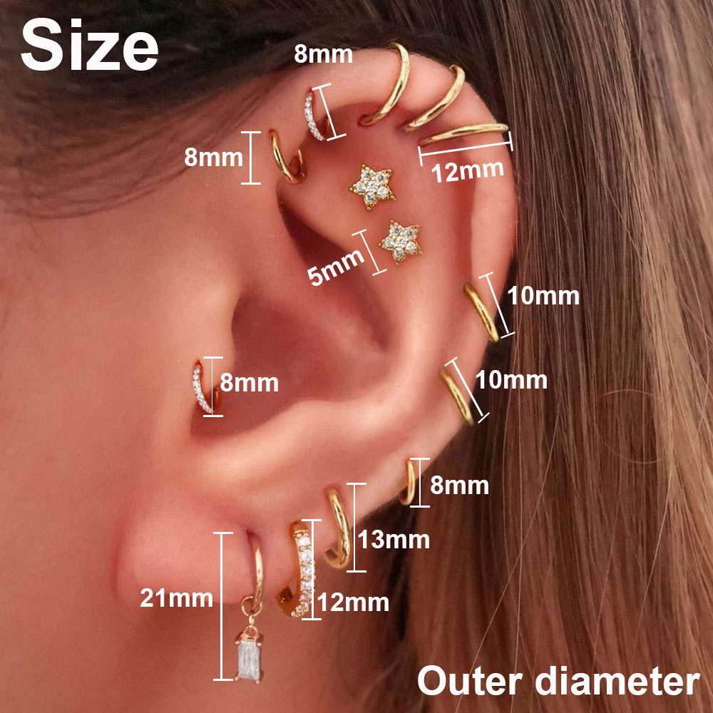 Stainless Steel Ear Hoop Helix Piercing Earring For Women Tragus